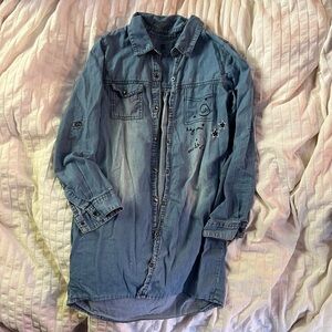 Hema Light Blue chambray Shirt Dress